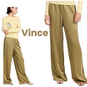 New Vince Women's Mid Rise Side Strap Wide Leg Pants Medium Color “earthly”